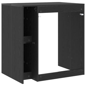 Waschmaschinenschrank Schwarz Eiche 87x60x89 cm