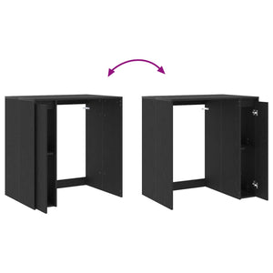 Waschmaschinenschrank Schwarz Eiche 87x60x89 cm