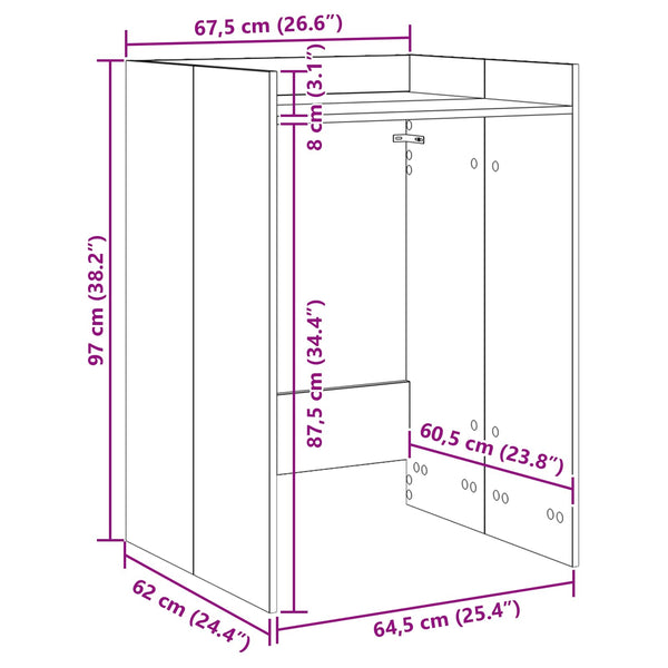 Waschmaschinenschrank Weiß Holzwerkstoff