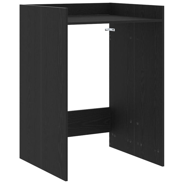 Waschmaschinenschrank Schwarz Eichen-Optik