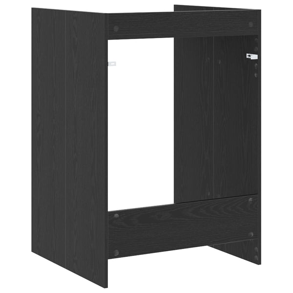 Waschmaschinenschrank Schwarz Eichen-Optik