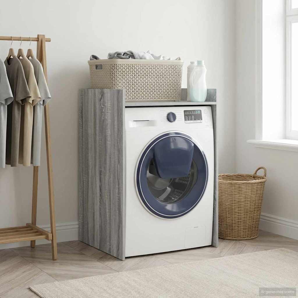 Waschmaschinenschrank Grau Sonoma 67,5x62x97cm
