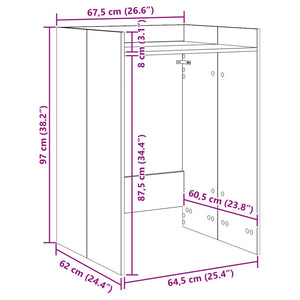 Waschmaschinen-Schrank Eiche 67,5x62x97cm