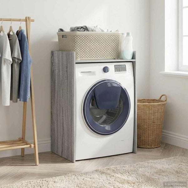 Waschmaschinen-Schrank Grau Sonoma 67,5x48x97cm