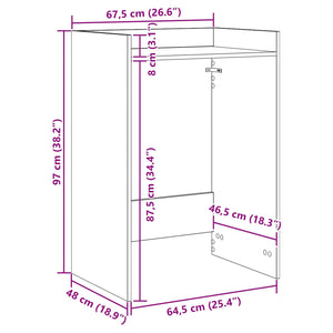 Waschmaschinen-Schrank Eiche 67,5x48x97cm