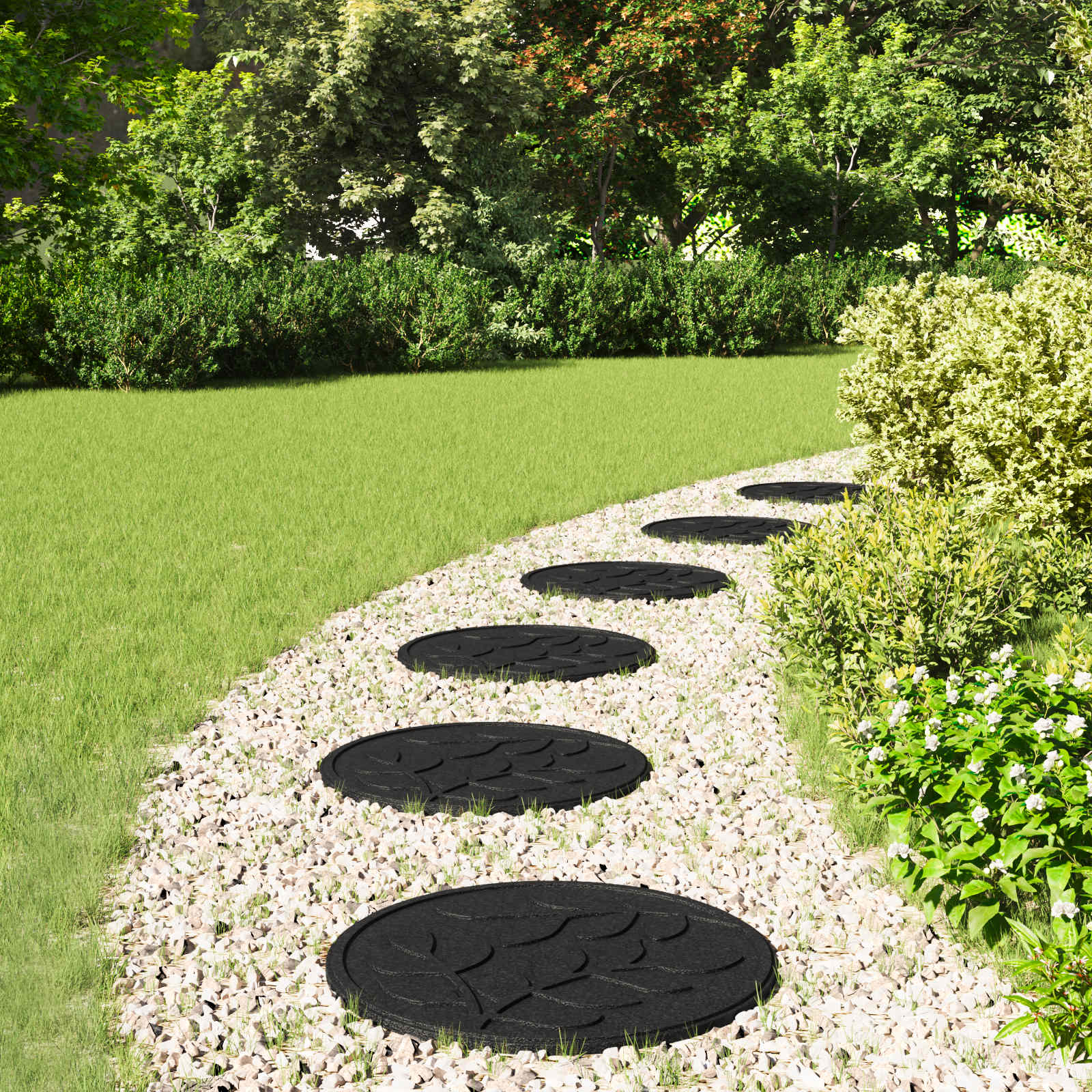 Gummi Gehwegplatten Schwarz 6er Set
