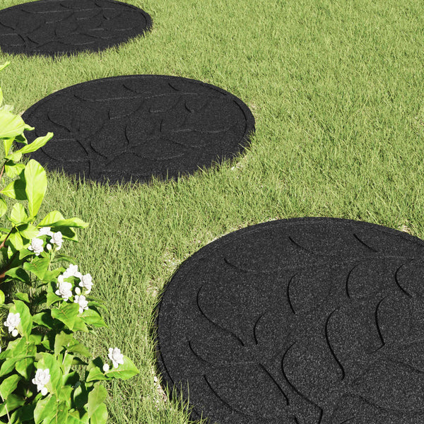 Gummi Gehwegplatten Schwarz 6er Set