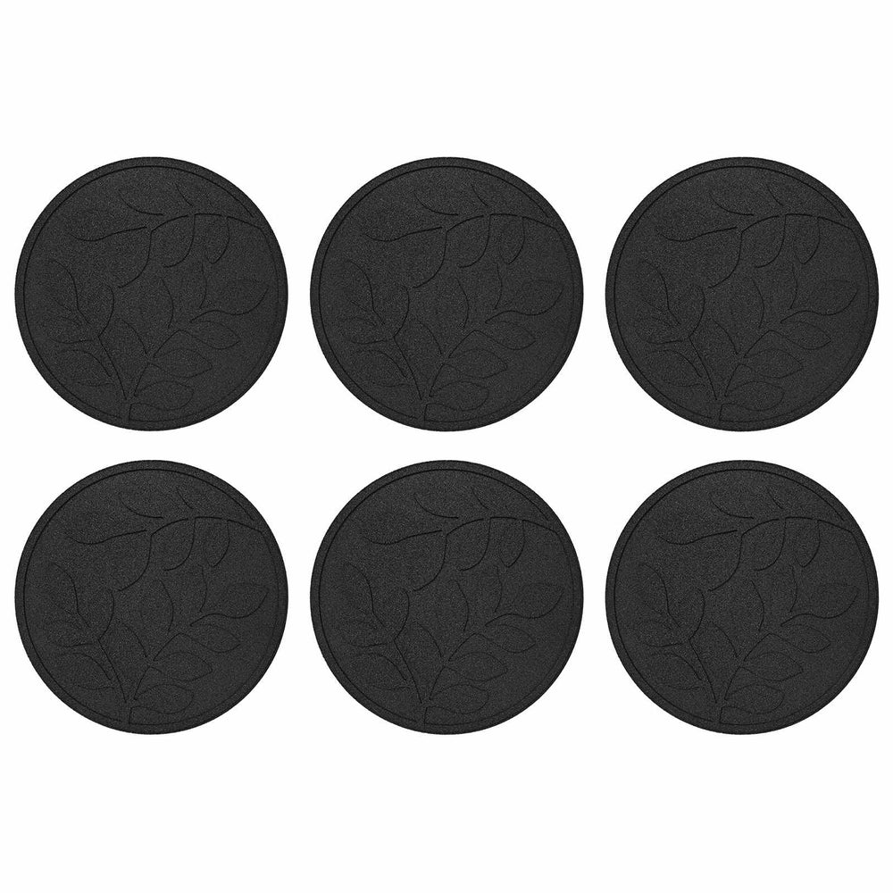 vidaXL Paving Stone 6 pcs Black Ø 44 x 2 cm Rubber