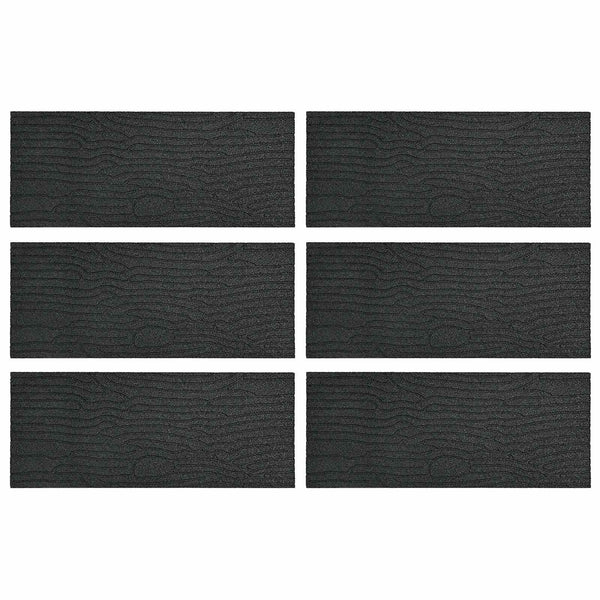 Gehwegsteine Gummi Schwarz 60,5x25cm 6er Set
