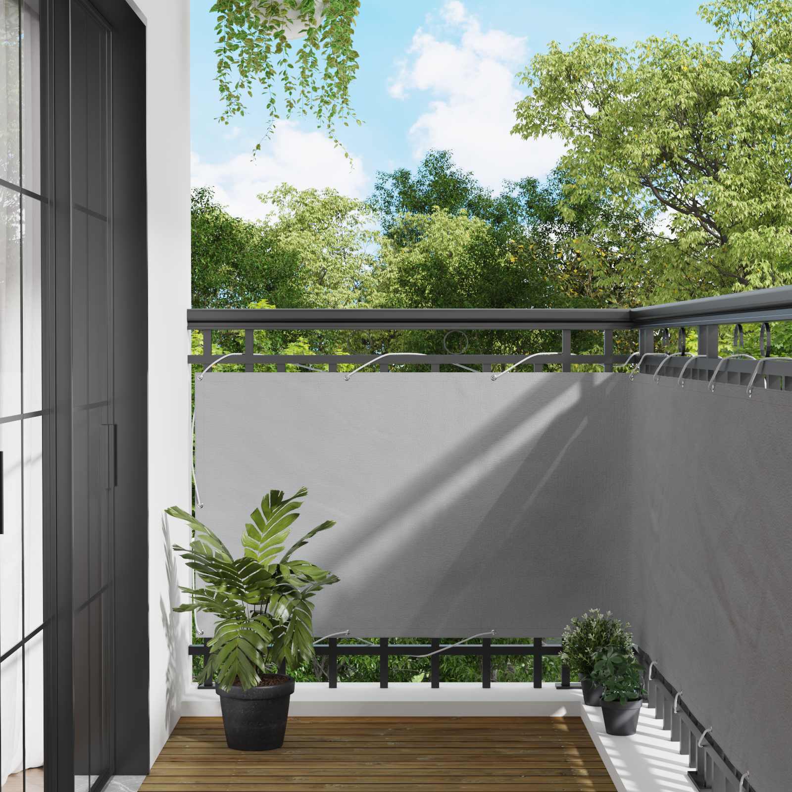 vidaXL Brise-vue de balcon gris clair 100 x 800 cm Tissu Oxford