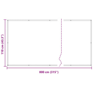Anthrazit Balkonsichtschutz 110x800cm Oxford-Gewebe