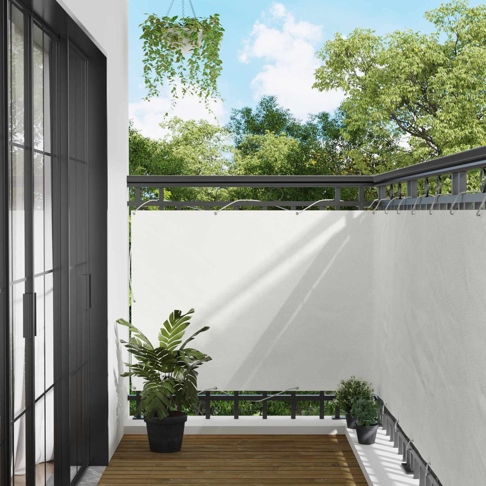 Balkonsichtschutz Weiß Oxford-Stoff 110x400cm