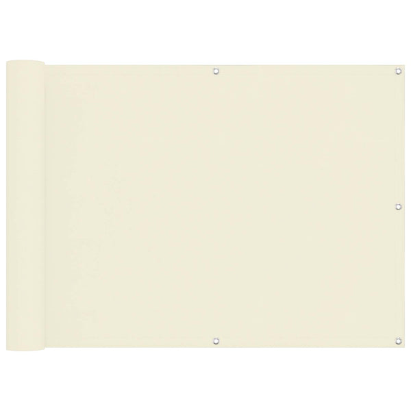 Balkonsichtschutz Creme Oxford-Stoff 75x200cm