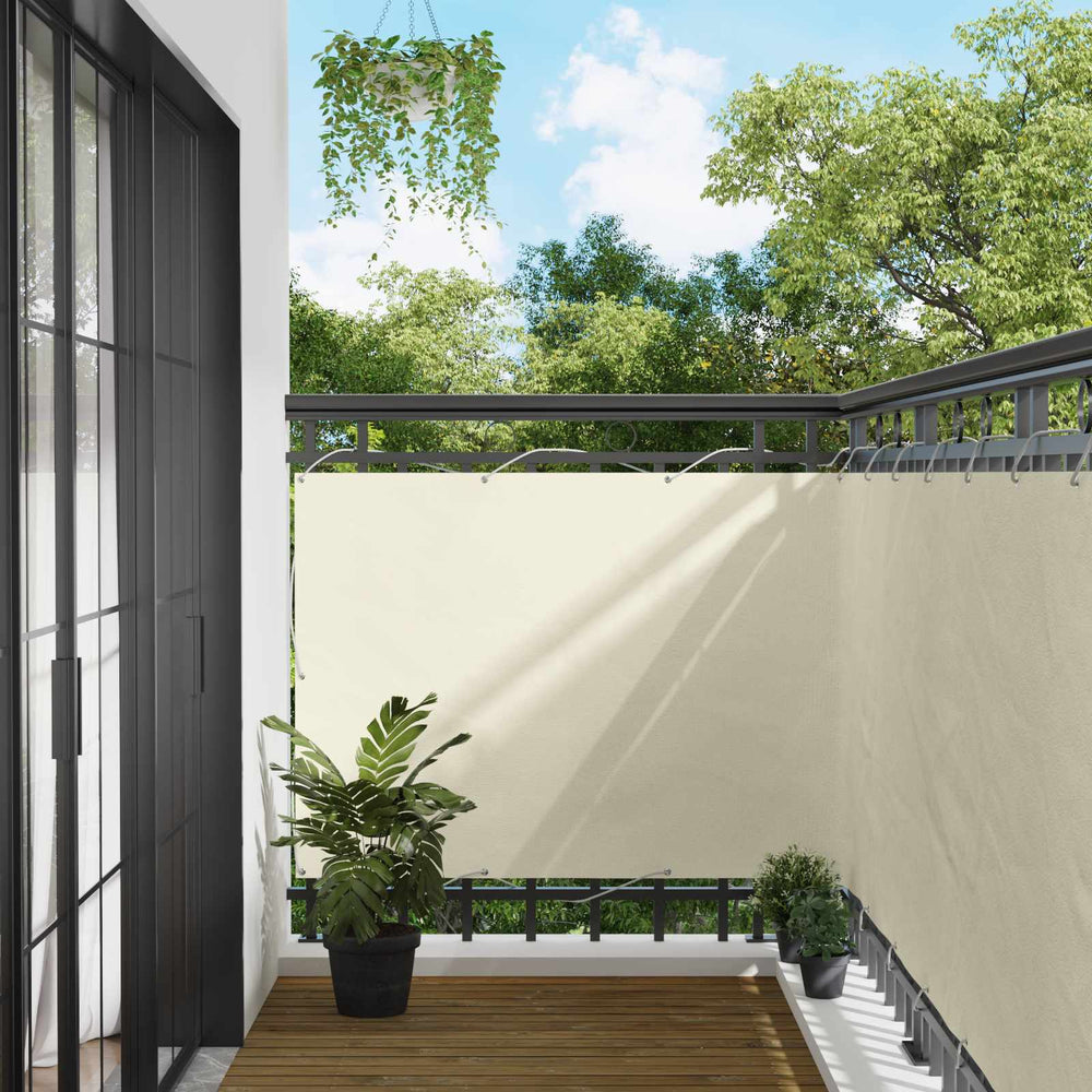 Balkonsichtschutz Creme Oxford-Stoff 110x200cm