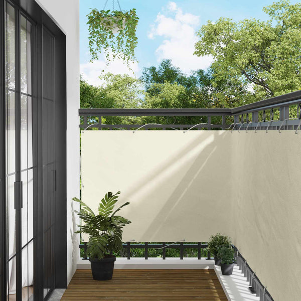 Balkonsichtschutz Creme Oxford-Stoff 110x600 cm
