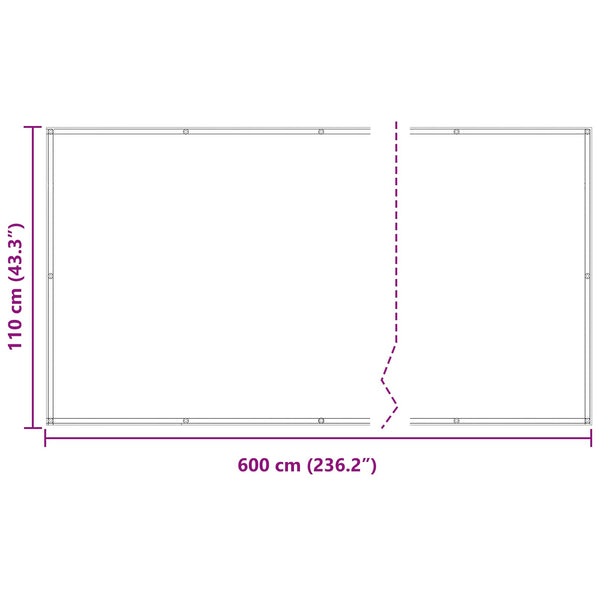Balkonsichtschutz Terrakotta Oxford-Stoff 110x600cm