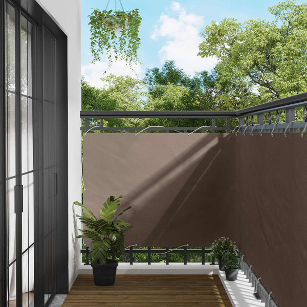 Balkonsichtschutz Taupe Oxford-Stoff 110x1000cm