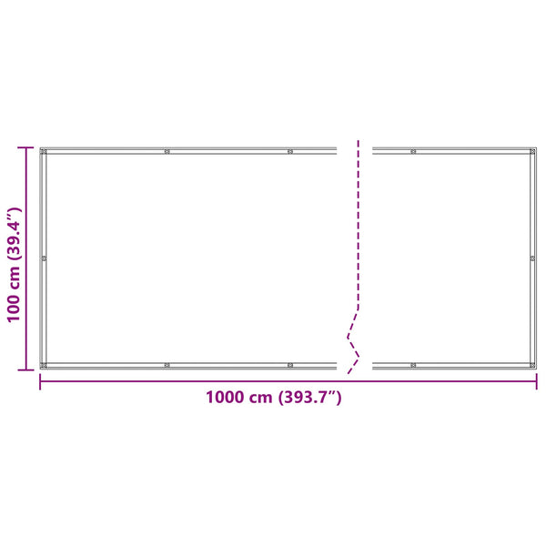 Balkonsichtschutz Dunkelgrün 100x1000cm Oxford-Stoff