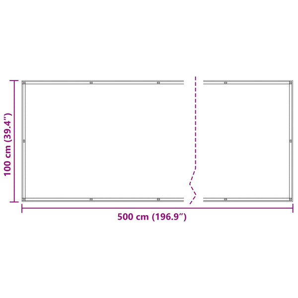 Gelber Balkonsichtschutz 100x500cm Oxford-Gewebe