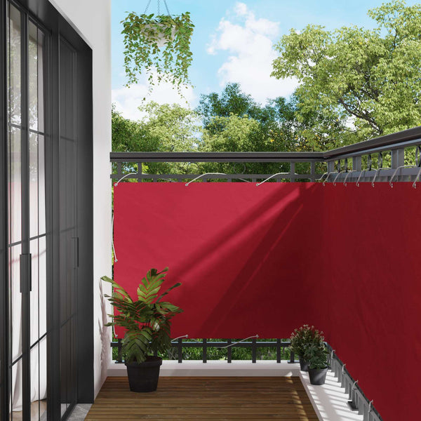 Roter Balkonsichtschutz 110 x 600 cm Oxford-Gewebe