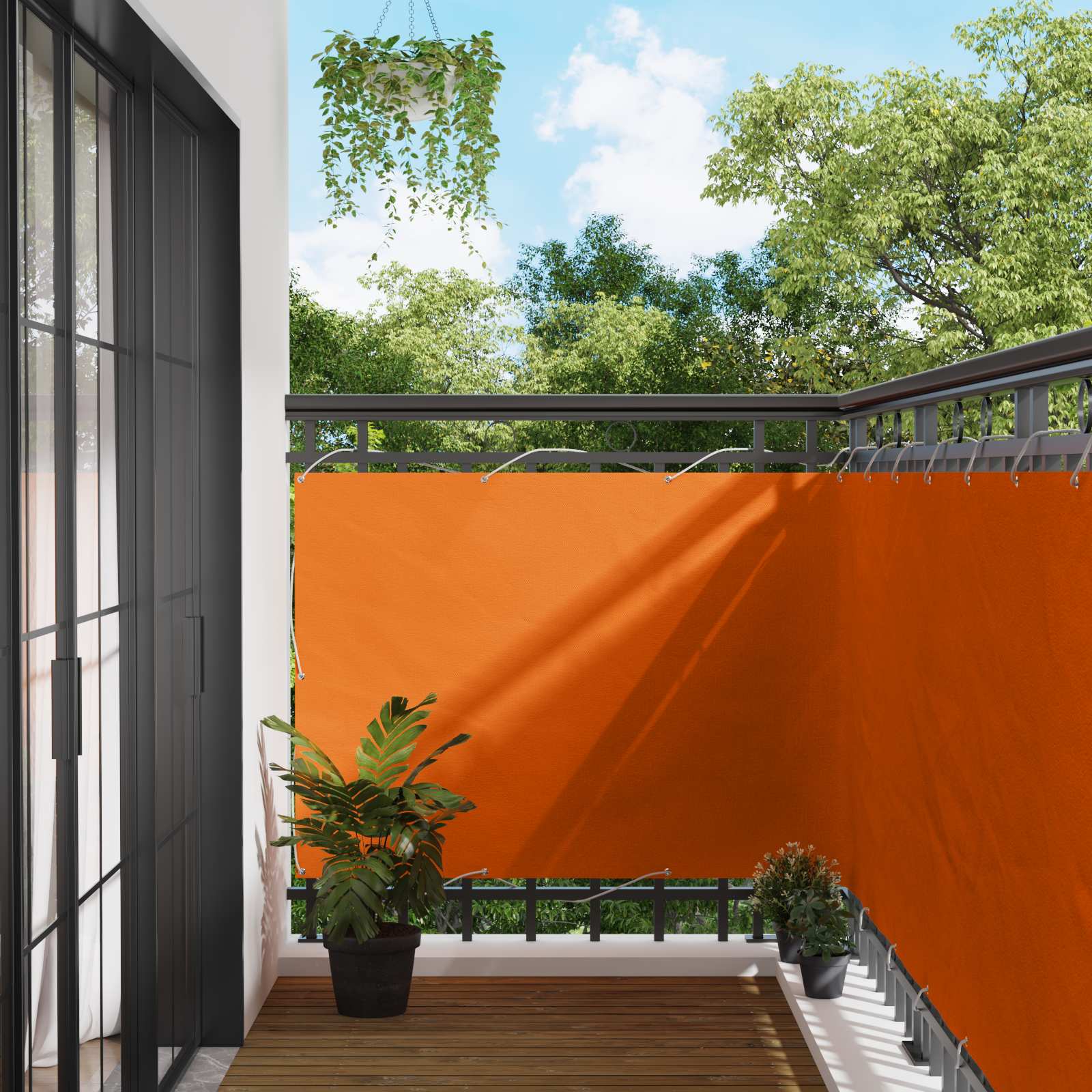 Oranger Balkonsichtschutz 110x500cm Oxford-Gewebe