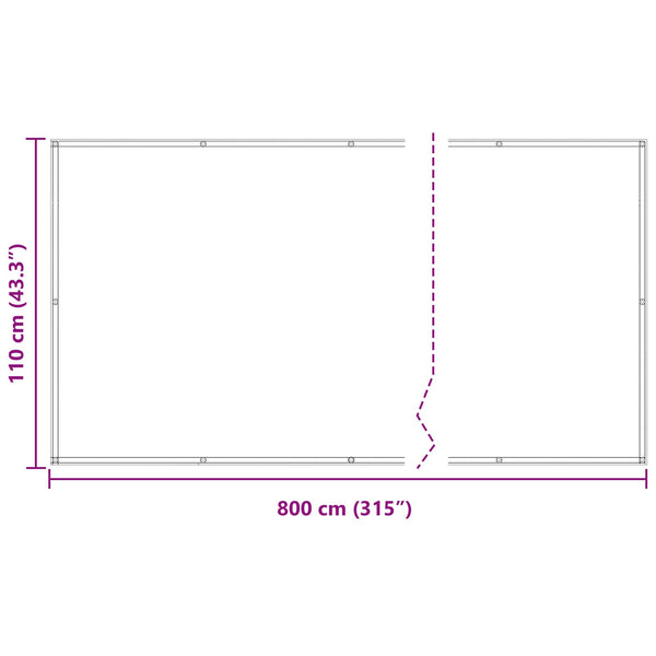 Balkonsichtschutz Schwarz Oxford-Stoff 110x800cm