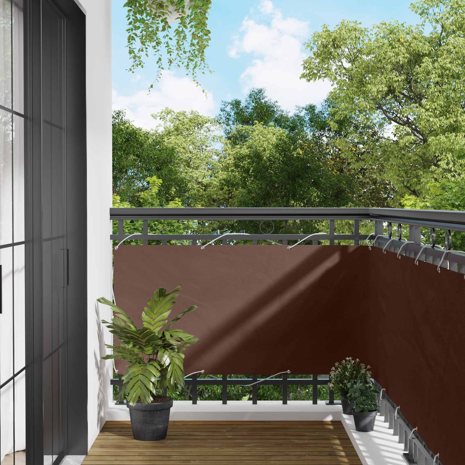 vidaXL Brise-vue de balcon marron 75 x 200 cm