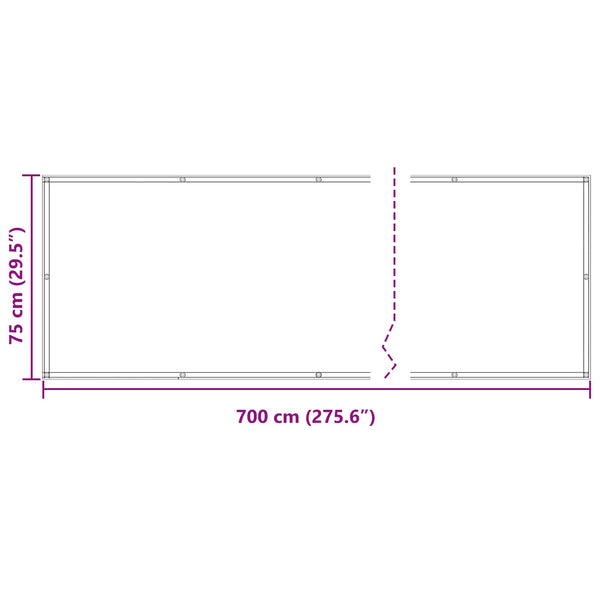 Balkonsichtschutz Bordeauxrot 75x700 cm