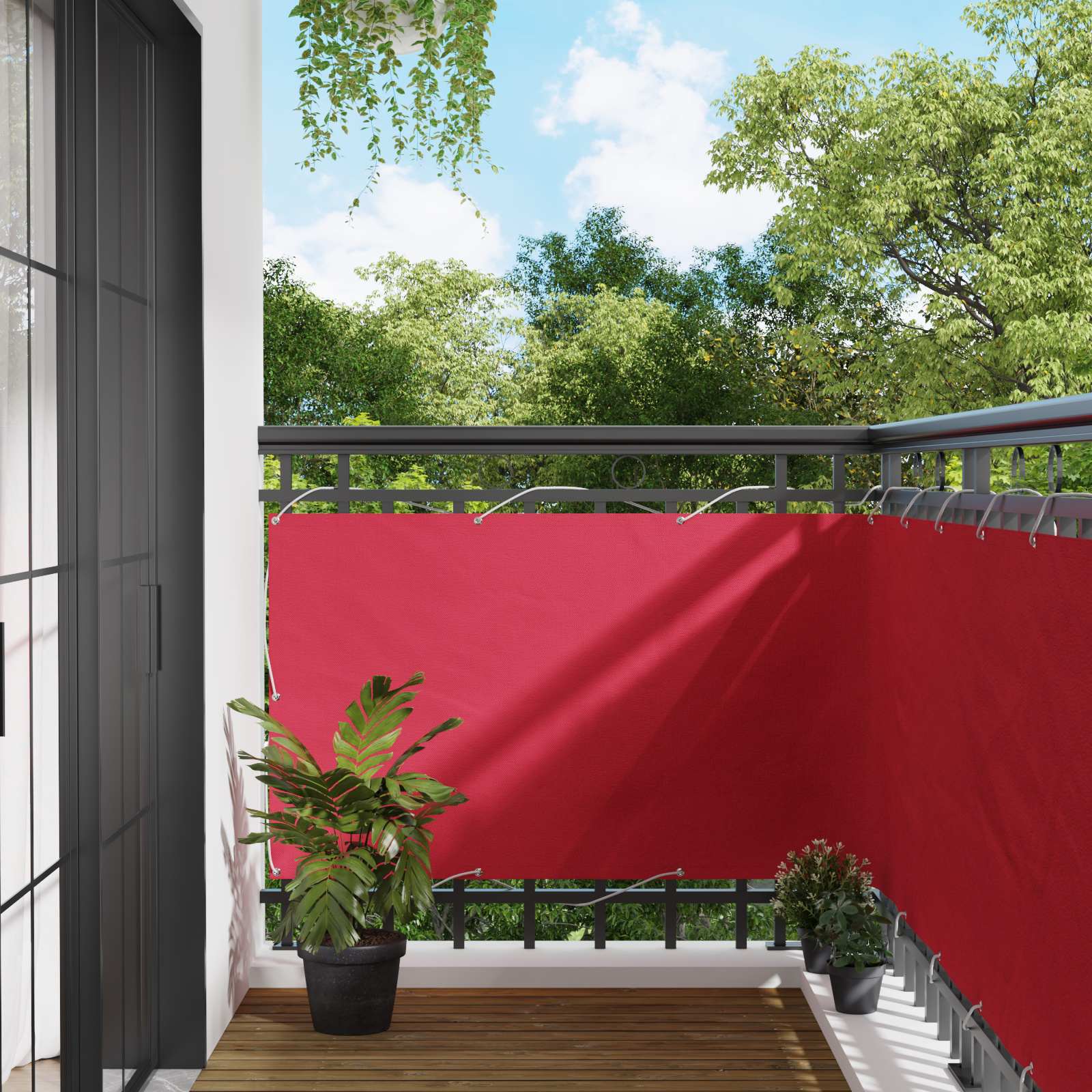 Balkonsichtschutz Bordeauxrot 100x500cm Oxford-Gewebe