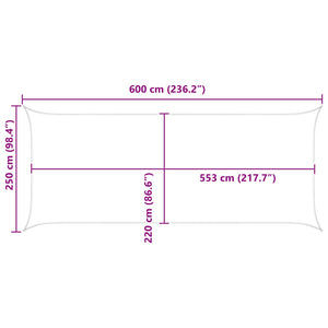 Terrakotta Sonnensegel 6x2,5m Polyester Oxford