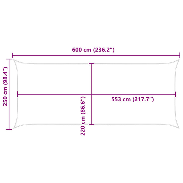 Gelbes Sonnensegel 6 x 2,5 m