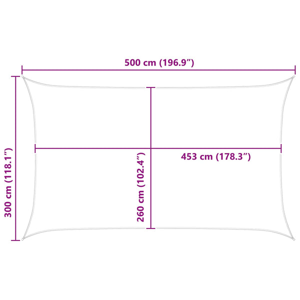 Sonnensegel Orange Braun 5x3m Polyester