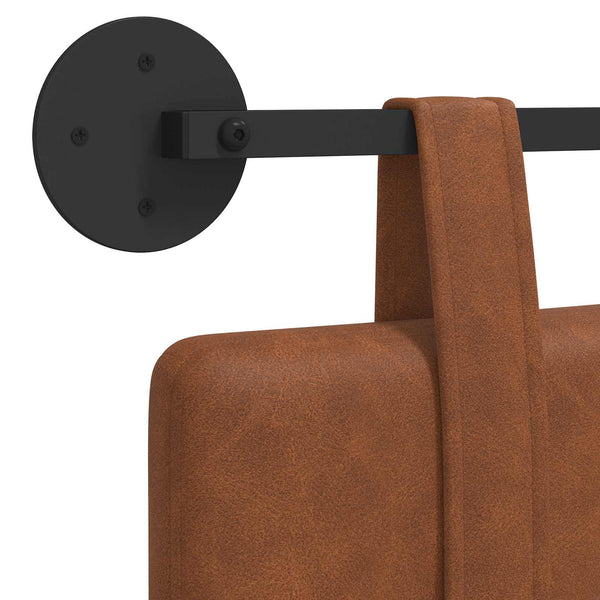 vidaXL Hanging Headboard Brown Antique PU