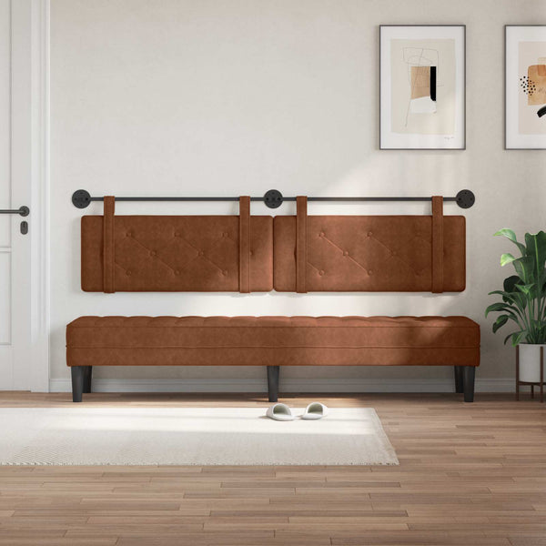 vidaXL Hanging Headboard Brown Antique PU