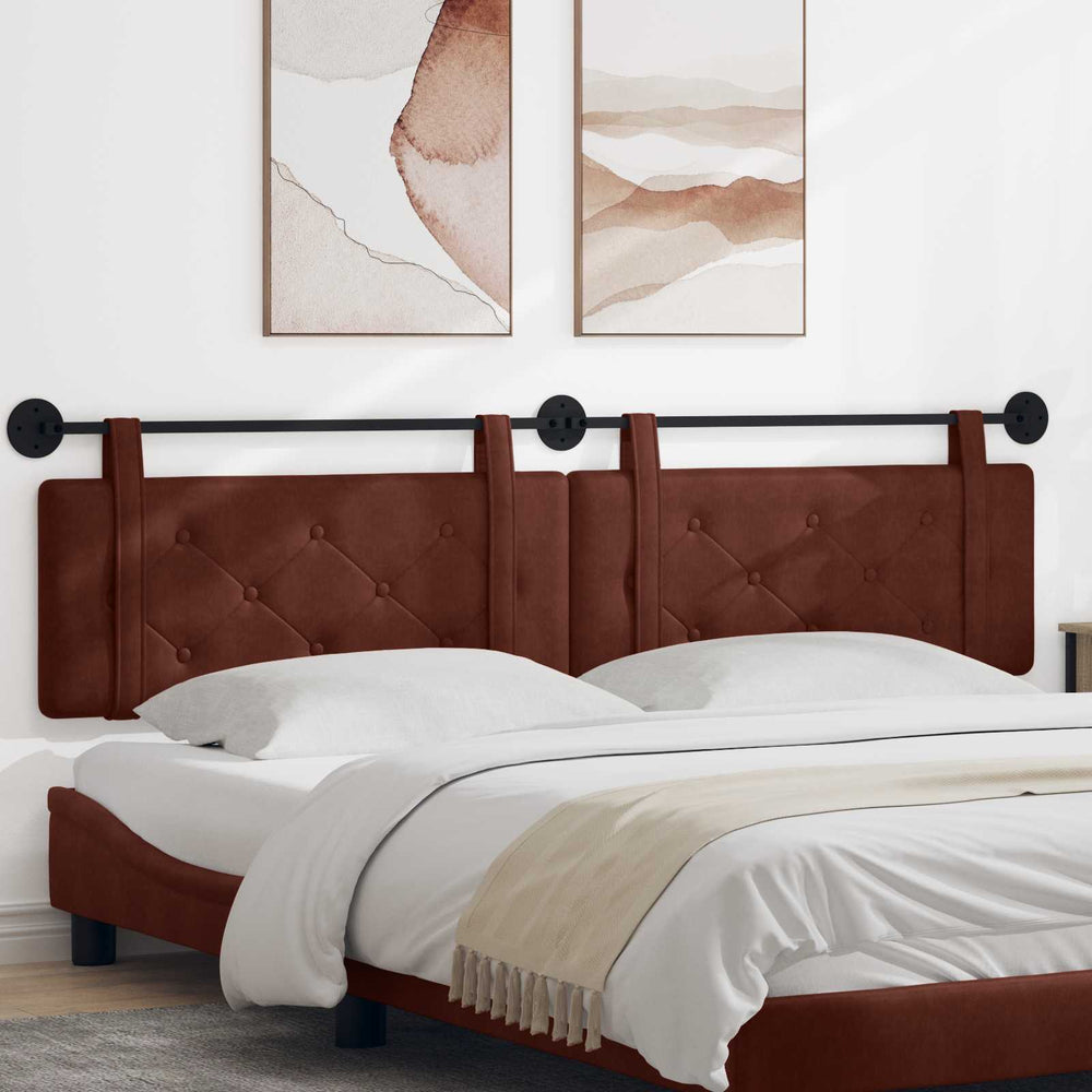 vidaXL Wall-Mounted Headboard Glossy Brown Antique PU