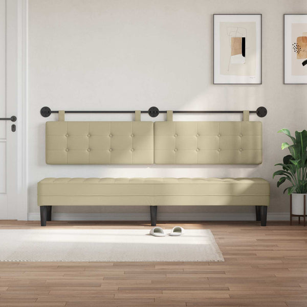 vidaXL Hanging Headboard Cream Faux Leather