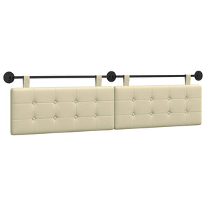 vidaXL Hanging Headboard Cream Faux Leather