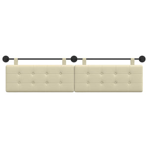 vidaXL Hanging Headboard Cream Faux Leather