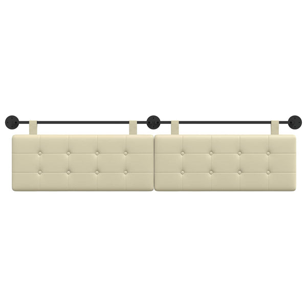vidaXL Hanging Headboard Cream Faux Leather
