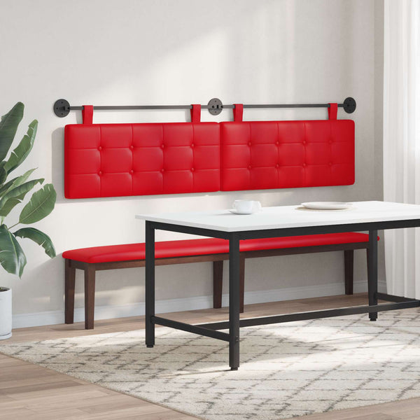Hängendes Kopfteil Rot Kunstleder