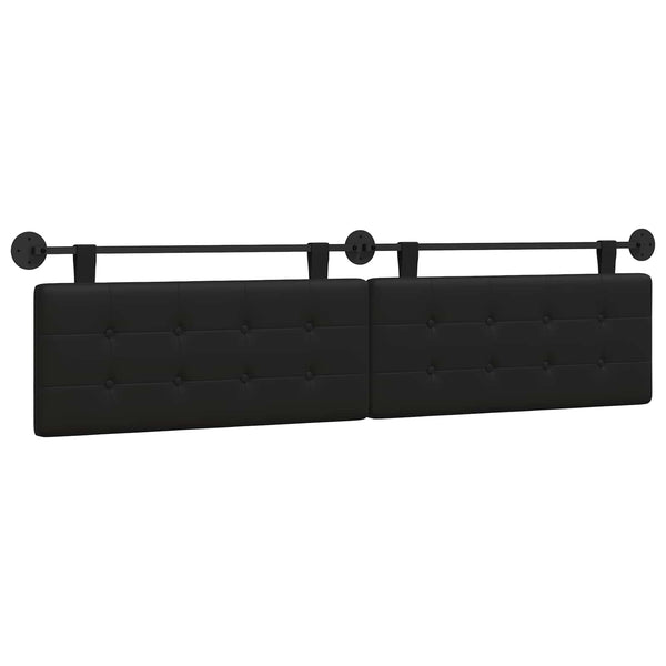 vidaXL Wall-Mounted Headboard Black Artificial Leather
