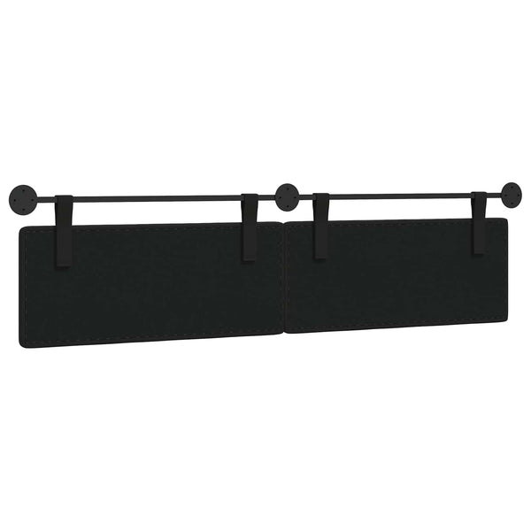 vidaXL Wall-Mounted Headboard Black Artificial Leather