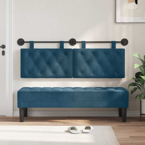 vidaXL Tête de lit suspendue velours bleu