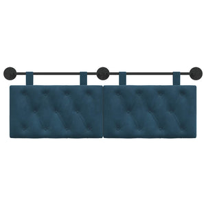 vidaXL Tête de lit suspendue velours bleu