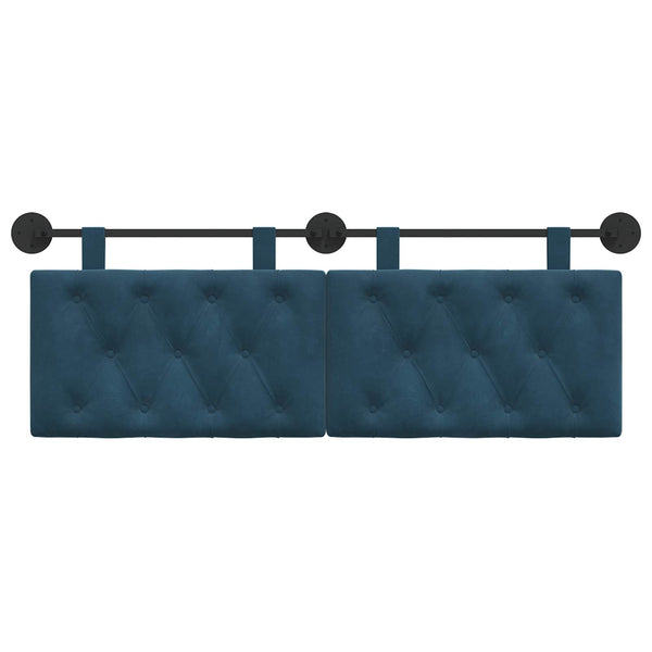 vidaXL Tête de lit suspendue velours bleu