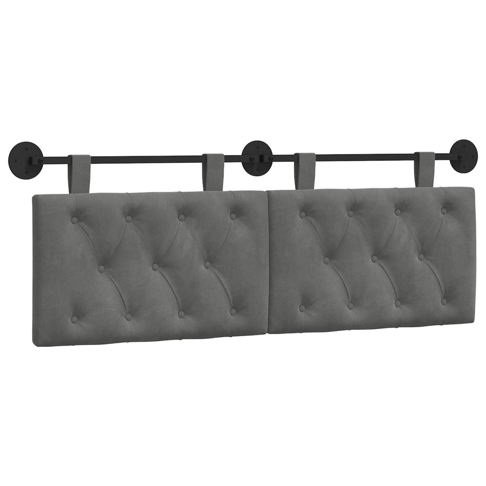 vidaXL Wall-Mounted Headboard Dark Grey Velvet