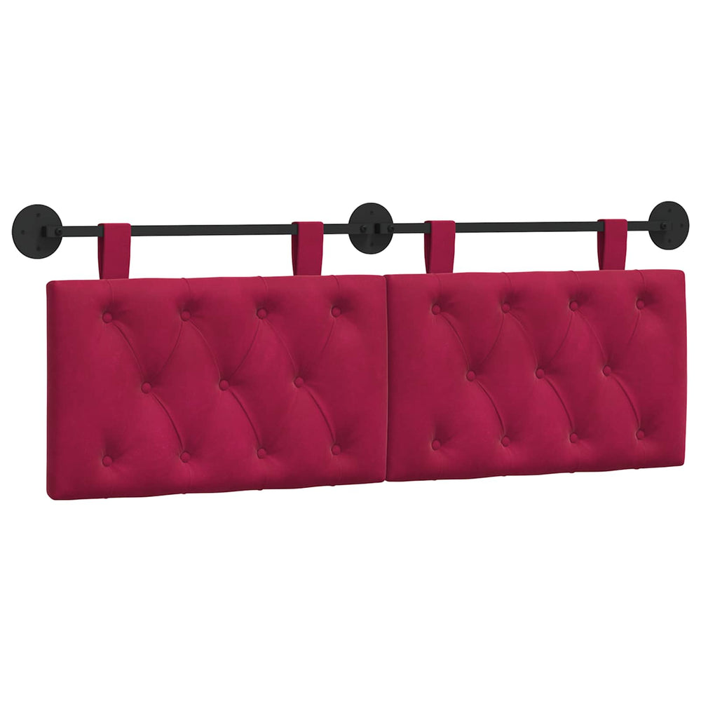 vidaXL Hanging Headboard Wine Red Velvet