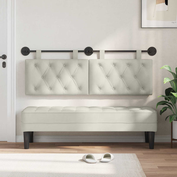 vidaXL Hanging Headboard Cream Velvet