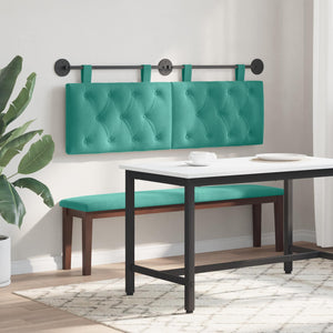 vidaXL Hanging Headboard Turquoise Velvet