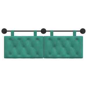 vidaXL Hanging Headboard Turquoise Velvet
